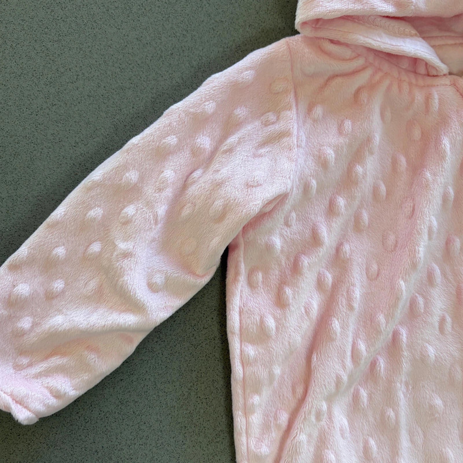 Baby Girl 0-3 months George Pink Lined Textured Full Zip Hooded Pram Suit (4607)