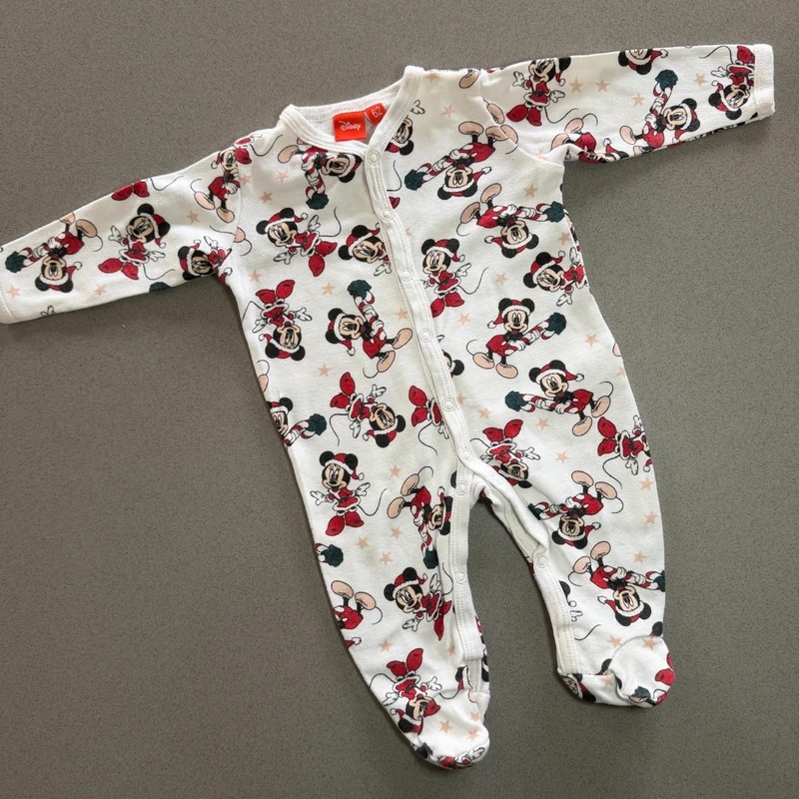 Baby Boy Girl  0-3 months Disney Minnie Mickey Mouse Christmas sleepsuit (33 28)