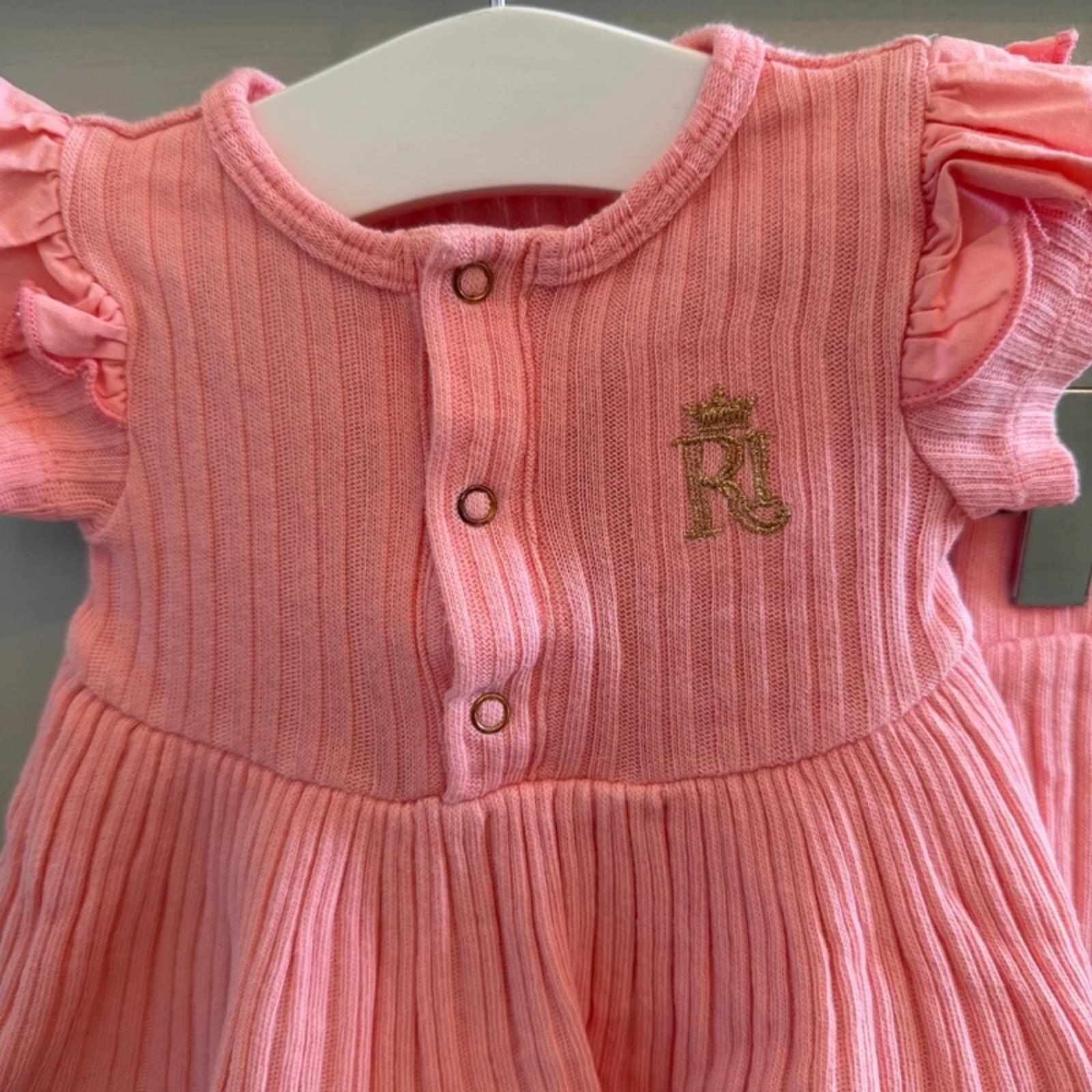 Baby Girl 1 month River Island 2 Piece Pink Ribbed Outfit (37 23)