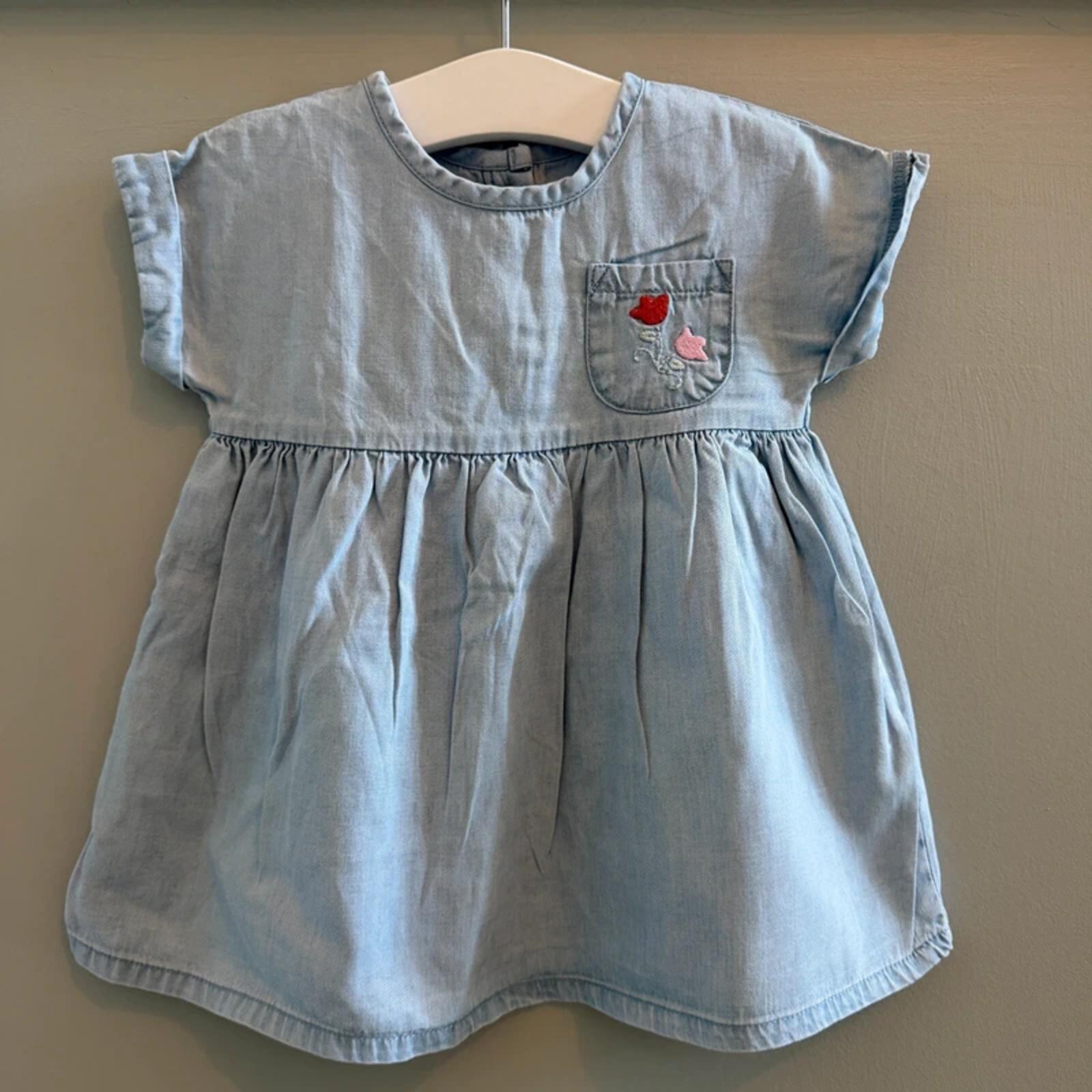 Baby Girl 3-6 months George Blue Summer Dress with Embroidery (31 21)