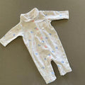Baby Girl 1 month 4.5kg F&F White Collared Romper with Pink & Blue Birds (39 24)
