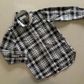 Boy age 6 years Next Black Grey Checked Brushed Cotton Collared Shirt (24 16)