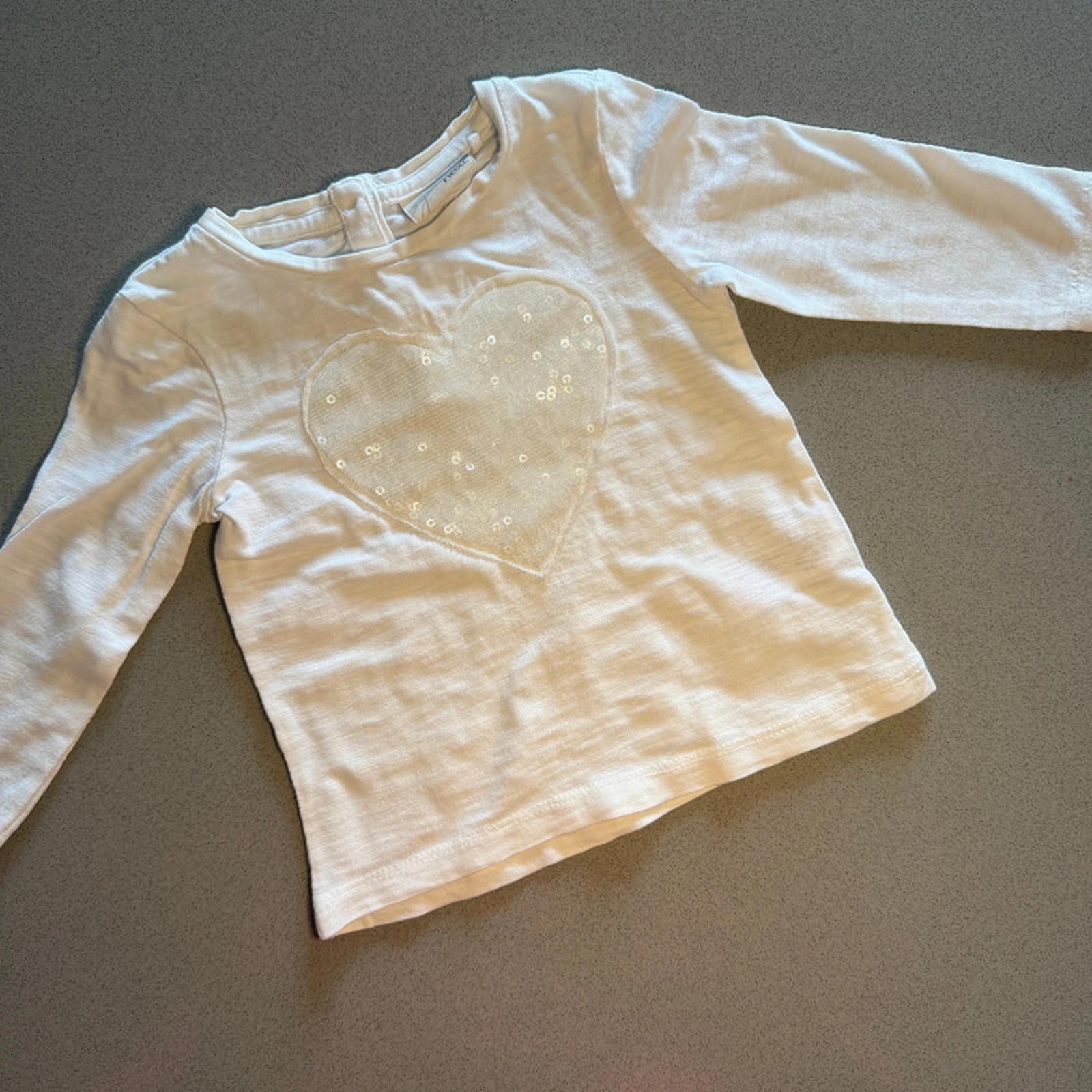 Baby Girl 3-6 months Next White Long Sleeve Heart Sparkle T-shirt (59 20)