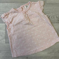 Baby Girl 3-6 months F&F Pink Spotty Short Sleeve Top with Ruffles (23 07)