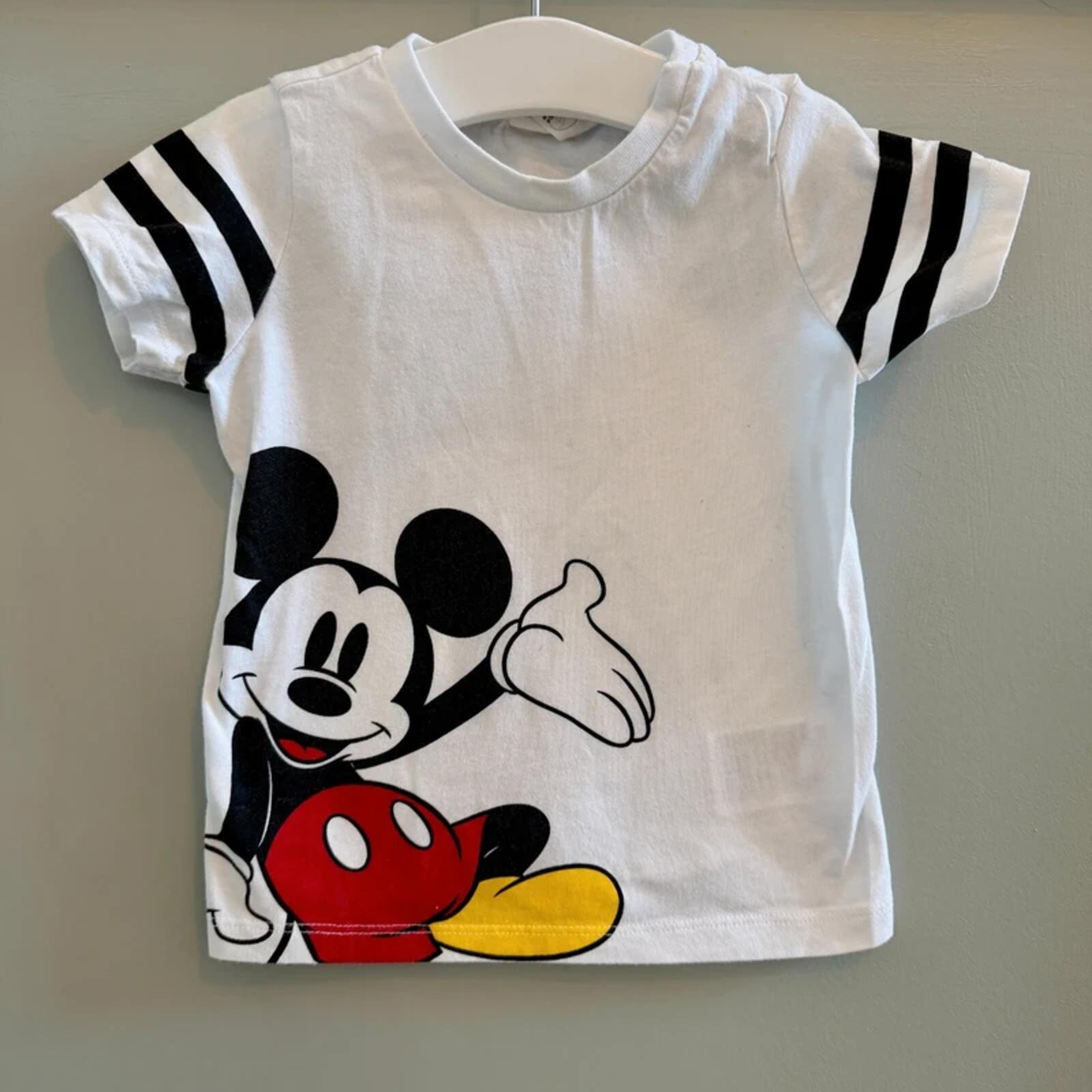 Baby Boy 9-12 months Disney H&M Mickey Mouse White T-shirt (56 02)