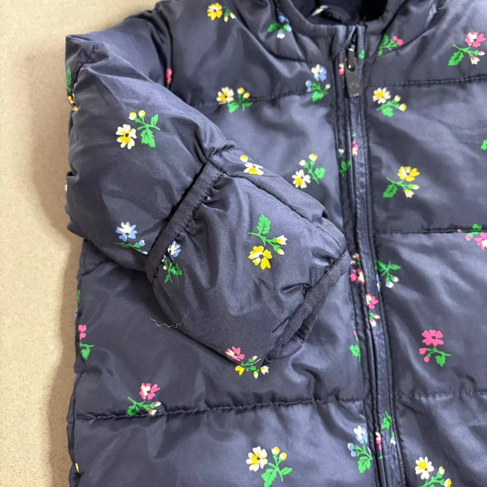 Baby Girl 0-6 months GAP Blue Floral Full Zip Hooded Snowsuit  (36 31)