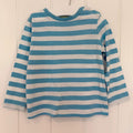 Baby Boy 18-24 months F&F Turquoise White Striped Long Sleeve T-Shirt (61 13)