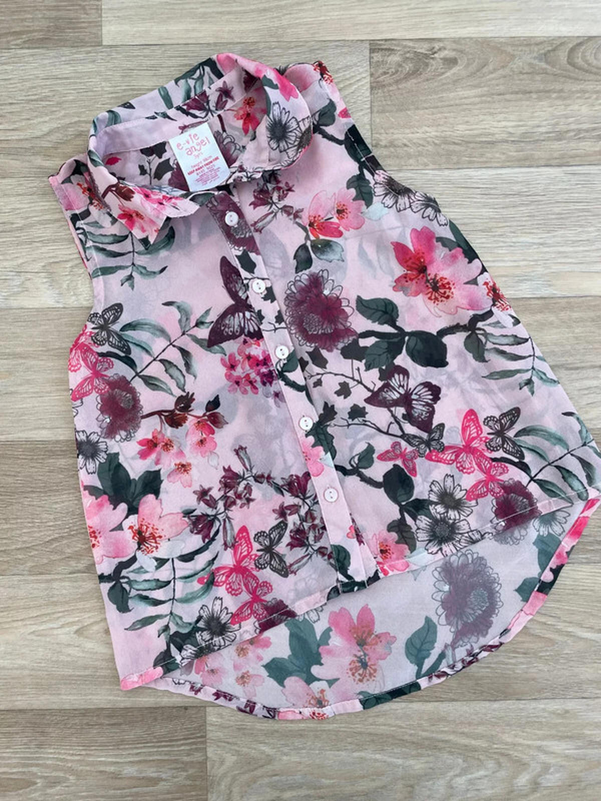 Young Girl age 3 years E-vie Angel Pink Floaty Summer Blouse Sleeveless (48 32)