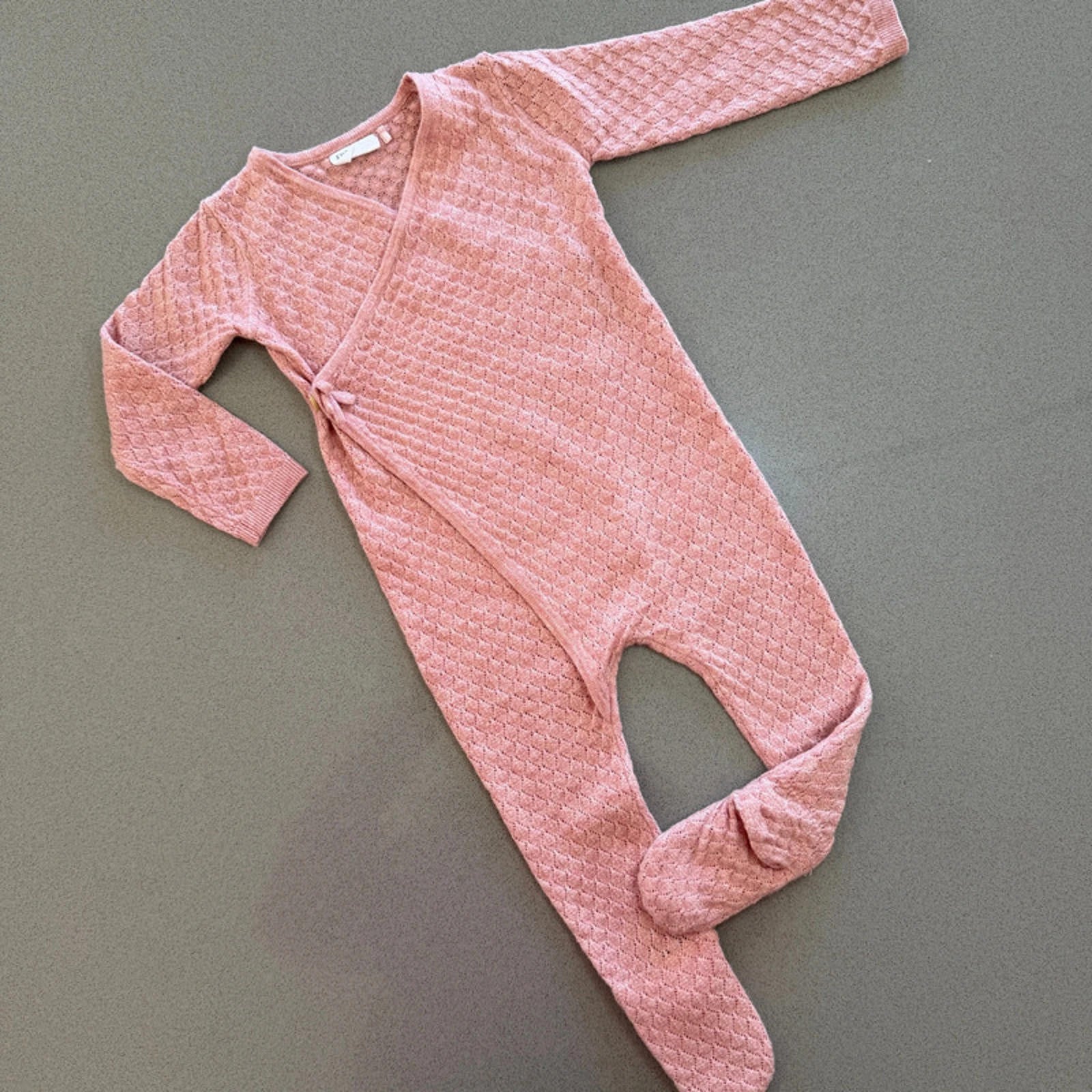 Baby Girl 6-9 months F&F Rose Textured Knitted Babygrow (61 75)