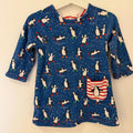 Baby Girl 6-12 months Frugi Blue Penguin Long Sleeve Reversible Dress  (61 15)