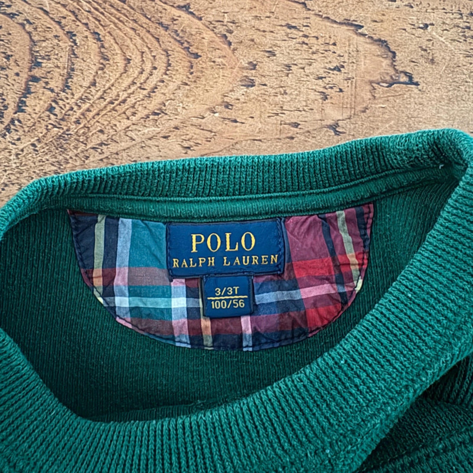 Young Boy age 3 3T Ralph Lauren Polo Green Ribbed Pullover Sweatshirt (21 17)