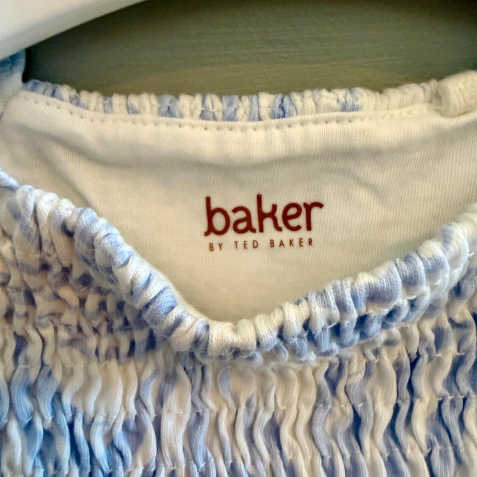 Baby girl 0-3 months Ted Baker Blue White Smocked Dress (61 36)