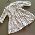 Baby Girl 3-6 months Matalan White Floral Long Sleeve Dress (21 27)