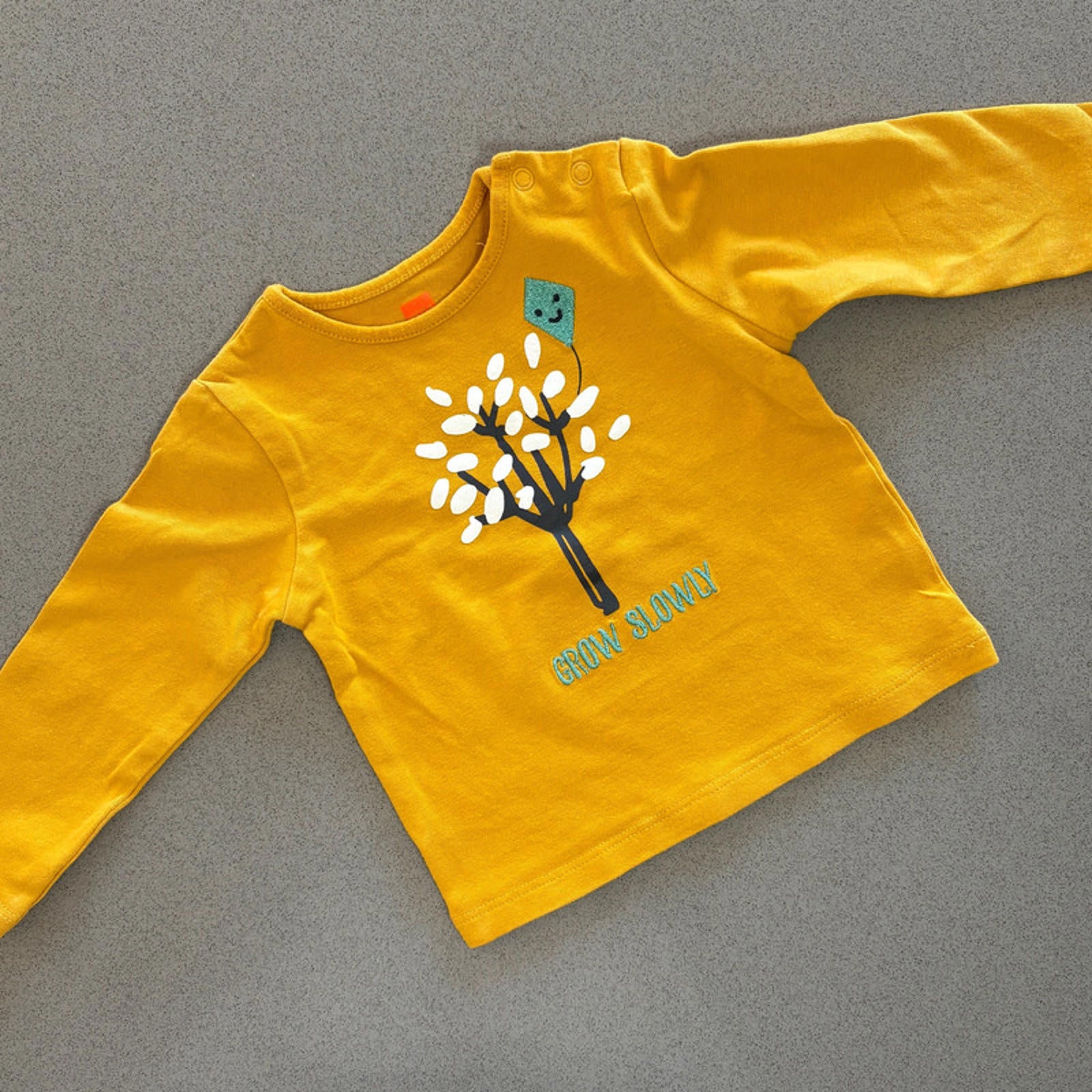Unisex Baby Newborn Hema Long Sleeve Mustard T-shirt Grow Slowly (45 12)