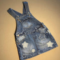 Baby Girl 18-24 months F&F Blue Denim Pinafore Dress with Stars (42 17)