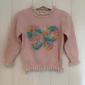 Baby Girl 18-24 months Pink Knitted Butterfly Jumper (18 22)