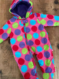 Baby Girl 3-6 months Babaluno Pink Colourful Spotty Snowsuit  (27 08-49)