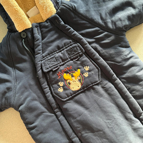 Baby Boy 3-6 months Ladybird Blue Embroidered Snowsuit All in One (54 y)