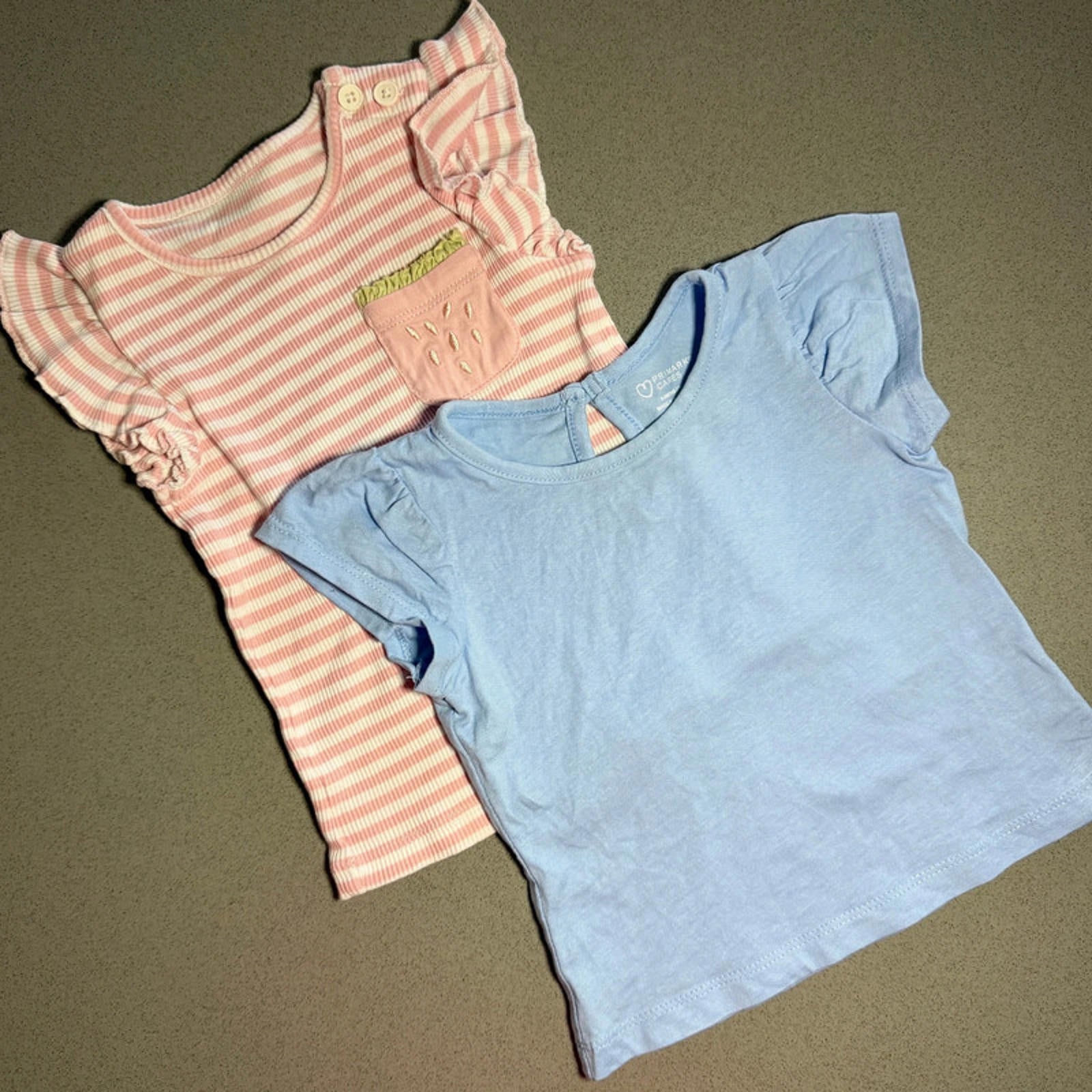 Baby Girl 6-9 months Primark Matalan 2 Short Sleeve Tops (55 17)