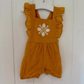 Baby Girl 3-6 months Matalan Yellow Cotton Romper with Ruffles (15 21)