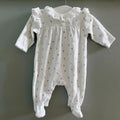 Baby Girl 1 month 4.5 kg Next White Floral Babygrow with Ruffles (34 23)
