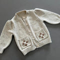 Baby Girl 18 months Cream Flecked Thick round Neck Cardigan (40 31)