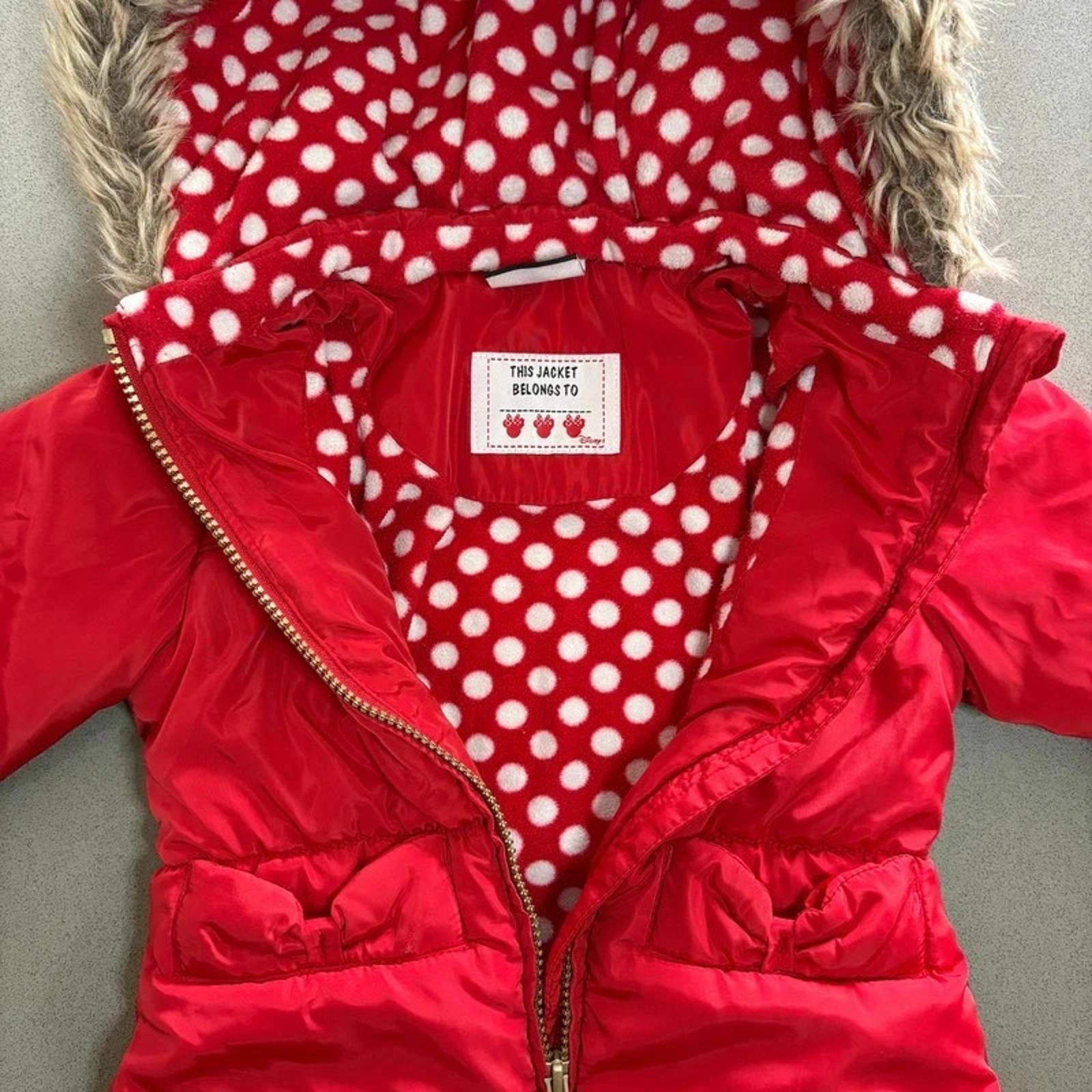 Baby Birl 18-24 months Disney Minnie Mouse Red Winter Coat Anorak (53 15)