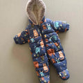 Baby Boy 0-3 months George Blue Woodland Animals Hooded Snowsuit (54 29)