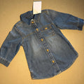 Baby Girl 3-6 months Next Blue Denim Shirt Dress Unworn (49 02)