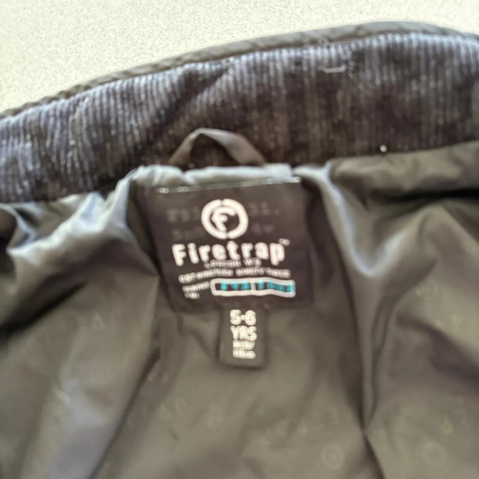 Young Boy 5-6 years Firetrap Black Quilted Jacket Coat with Pockets