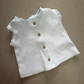 Baby Girl 1 month 4.5 kg Blue Button Up Ribbed Sleeveless Top (60 45)