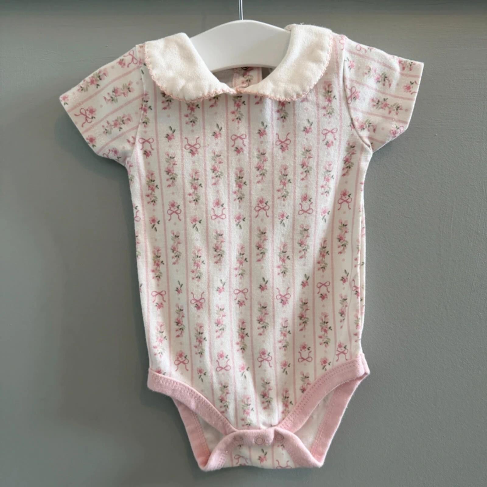 Baby Girl 6-9 months Floral Collared Bodysuit (59 04)