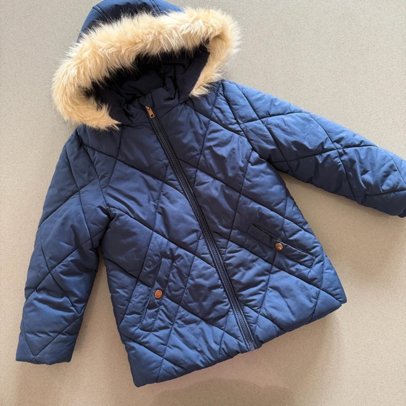 Girl age 4-5 years George Blue Padded Winter Coat Anorak (47 35)