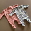 Baby Girl 0-3 months NEXT 2 Sleepsuits Babygrows Blue Flowers Rainbows (24 14)