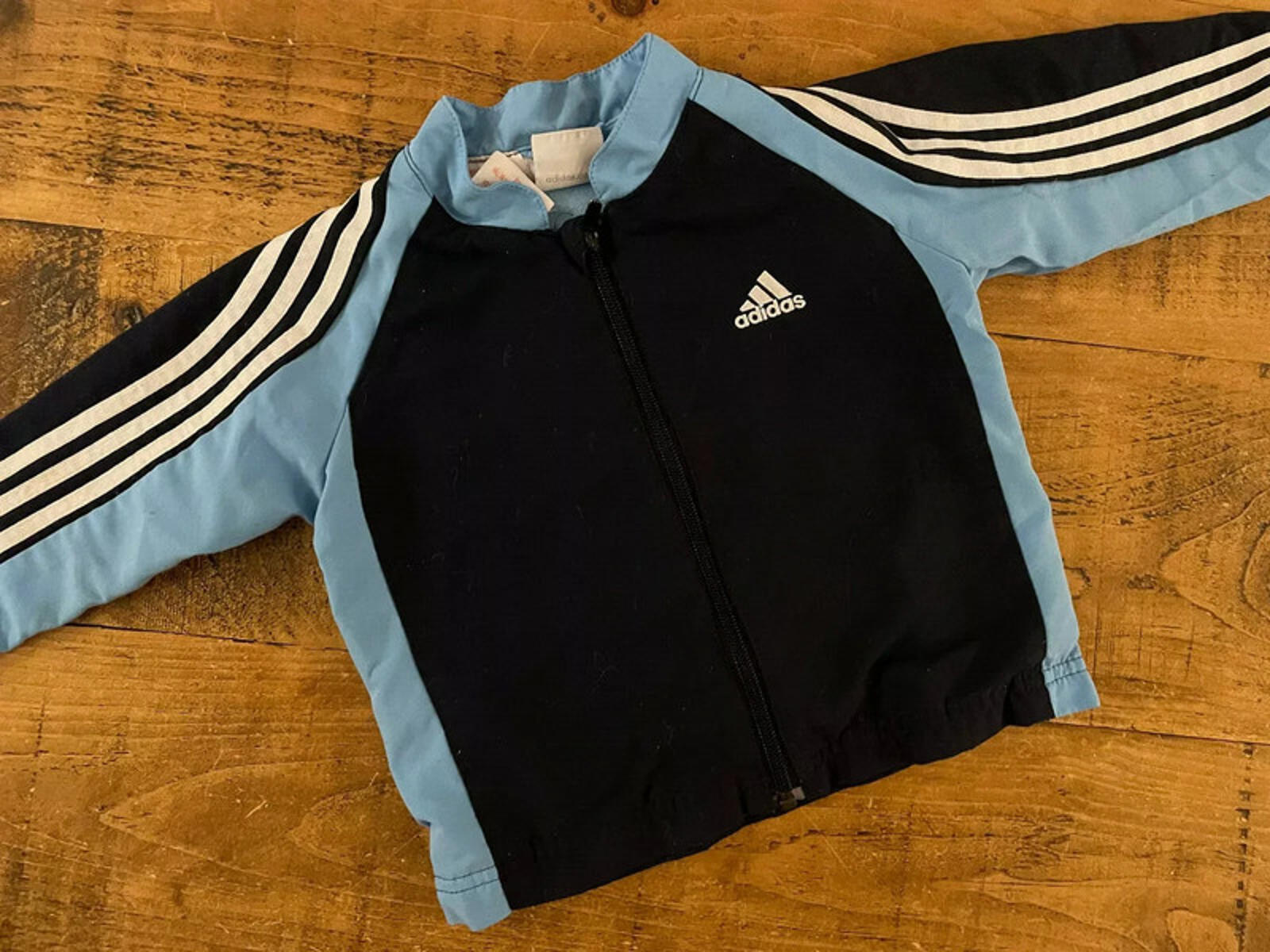 Baby Boy 12 months Adidas Blue Full Zip Three Stripe Jacket (43 17)