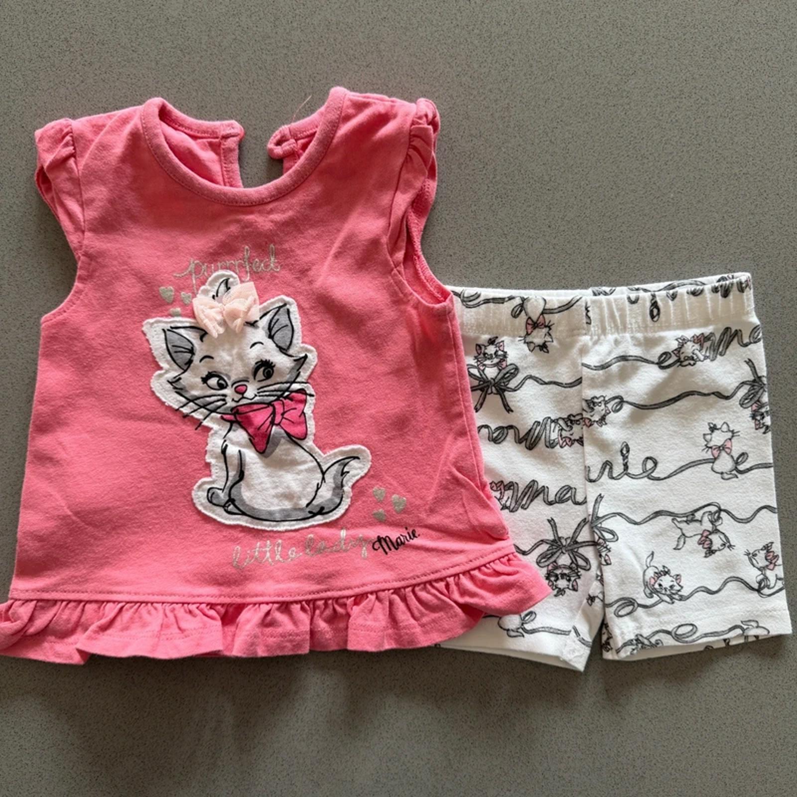 Baby Girl First Size 4.1 kg Disney George 2 Piece Marie Shorts Outfit (41 05)