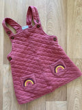 Baby Girl 9-12 months F&F Pink Quilted Rainbow Pinafore Dress (31 33)