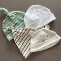 Baby Boy 3-6 months Bundle 4 Hats Stripes White Bear (31 13)