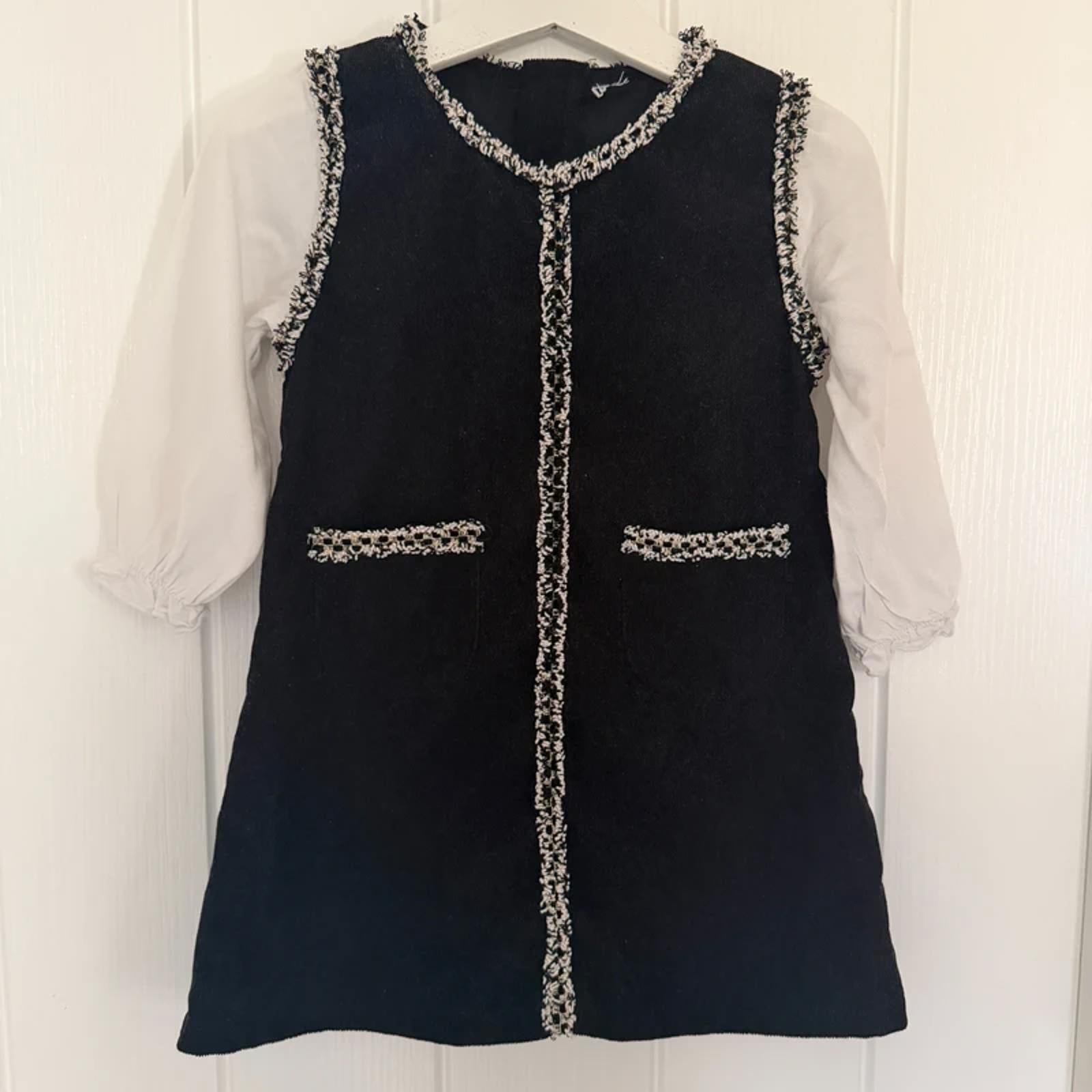 Baby Girl 18-24 months Black White Long Sleeve Dress (57 21)