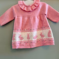 Baby Girl 1 month 4.5 kg Nutmeg Pink Knitted bunny Dress (58 04)
