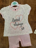 Baby Girl 0-3 months George White Pink Loved Always Summer Outfit BNWT (38 35)