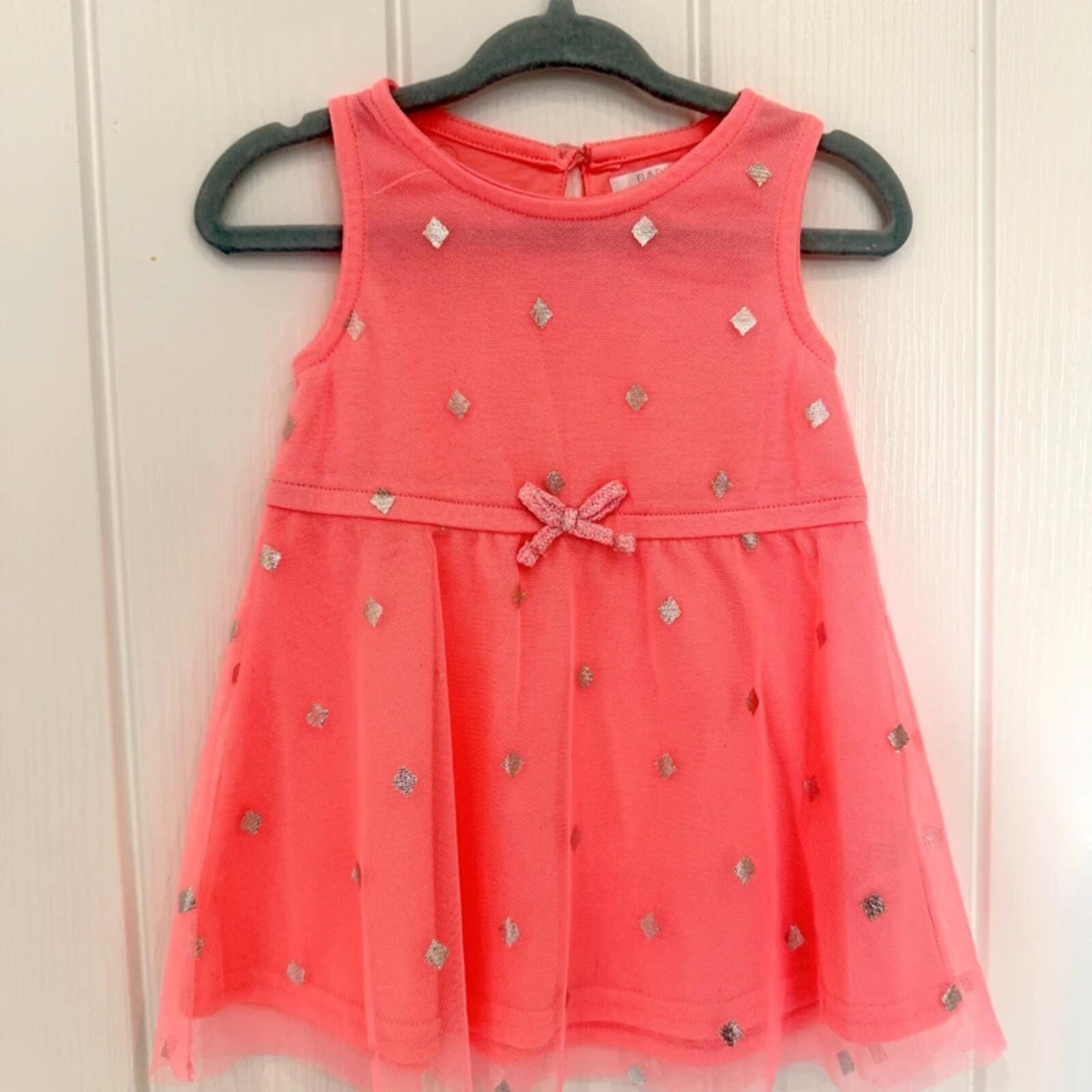 Baby Girl 6-9 months Pink Silver Tulle Party Dress (54 33)
