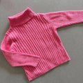Baby Girl 12-18 months George Pink Ribbed Roll Neck Jumper Pullover (35 12)