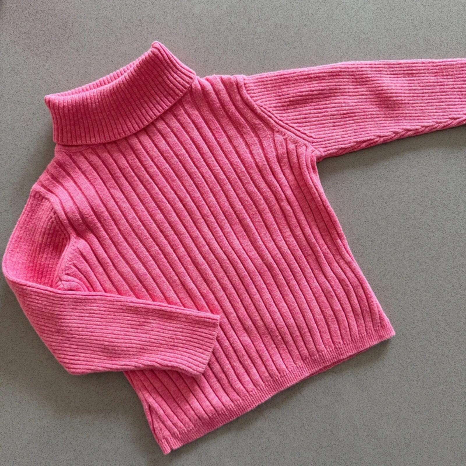 Baby Girl 12-18 months George Pink Ribbed Roll Neck Jumper Pullover (35 12)