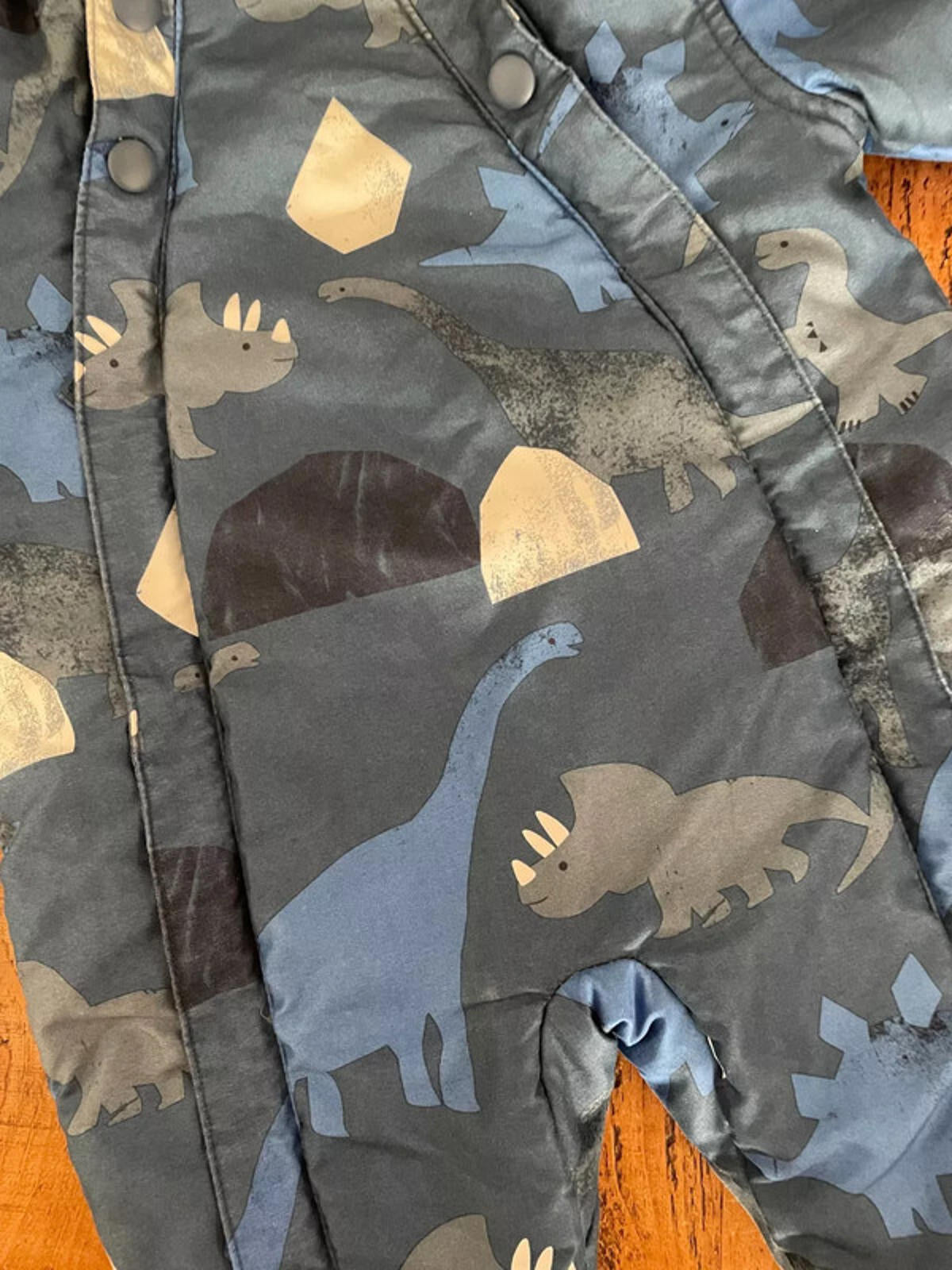 Baby Boy 0-3 months Marks and Spencer Blue Dinosaur Hooded Snowsuit  (54 31)