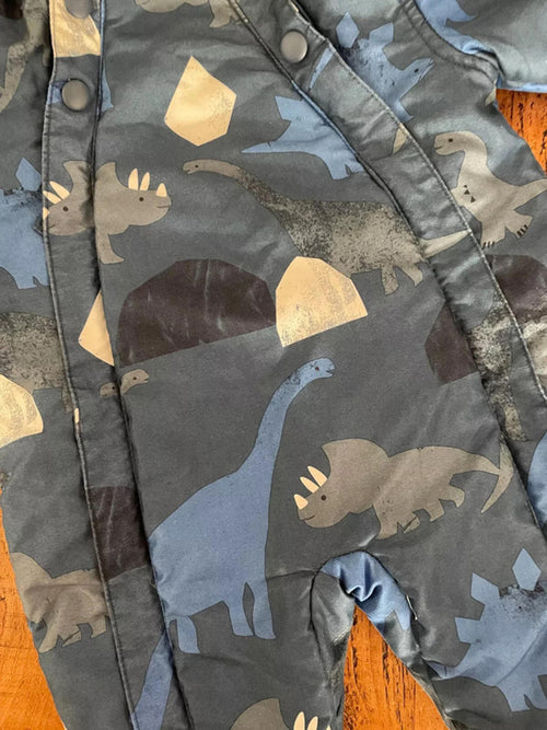 Baby Boy 0-3 months Marks and Spencer Blue Dinosaur Hooded Snowsuit  (54 31)