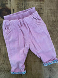 Baby Girl 0-3 months JoJo Maman Bebe Pink Corduroy Trousers Floral Lining (4430)