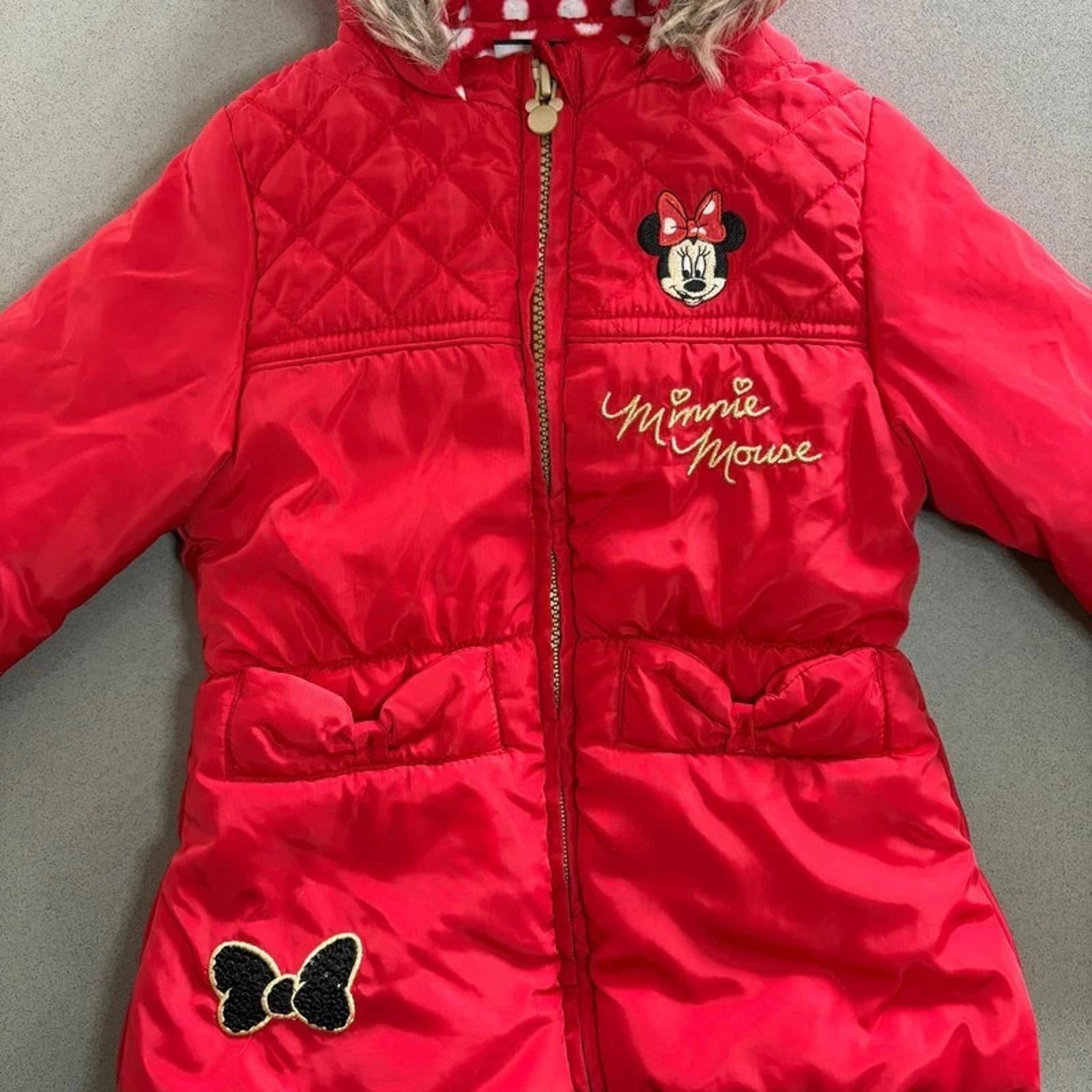 Baby Birl 18-24 months Disney Minnie Mouse Red Winter Coat Anorak (53 15)
