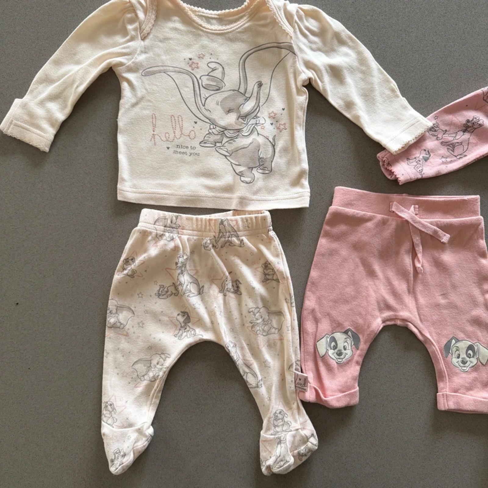 Baby Girl First Size 4.1 Kg George Disney Dumbo Dalmatians 4 Piece Bundle Set (60 39)