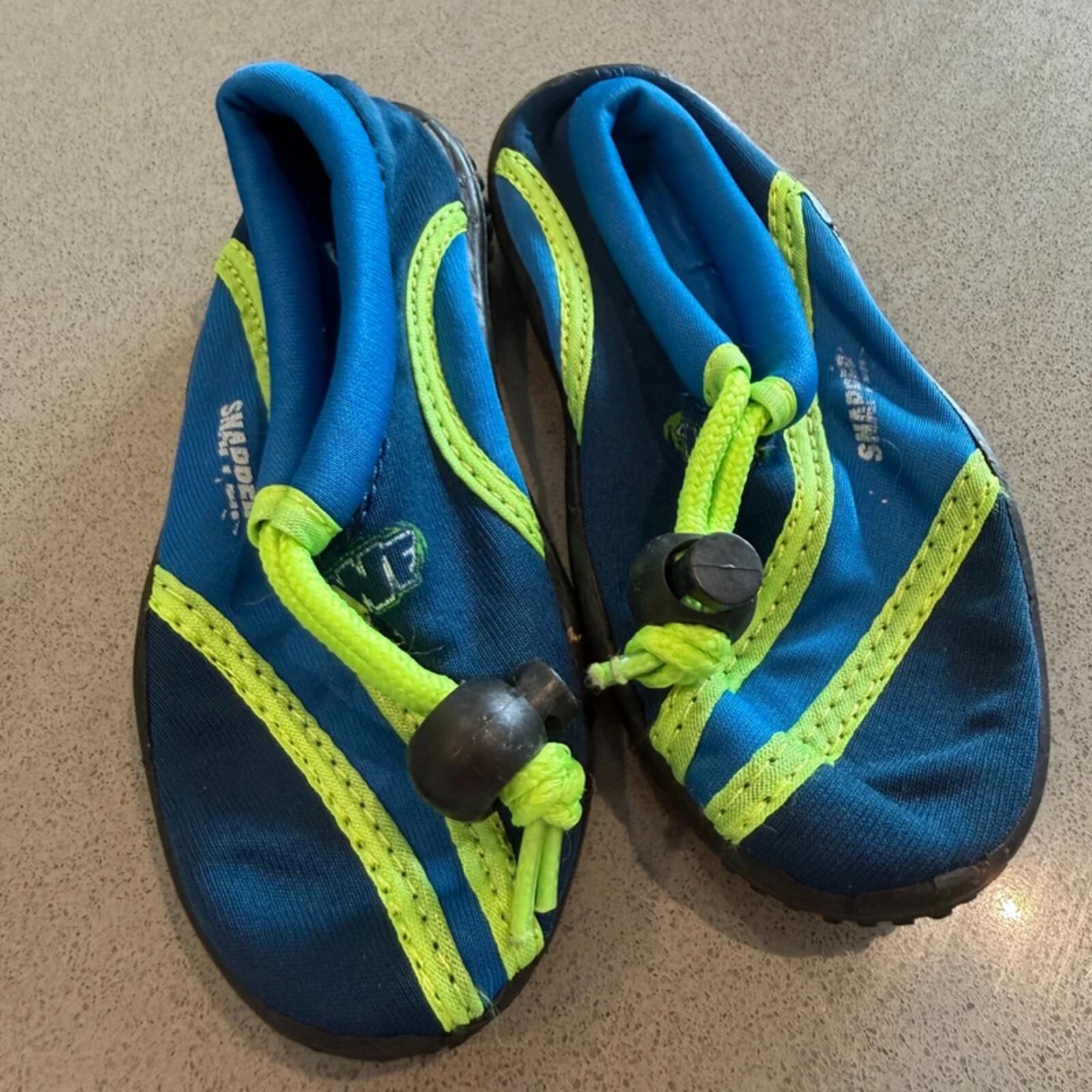 Girl Boy UK Infant Size 5 TWF Snapper Wetshoe Blue Green Beach Shoes (26 12)